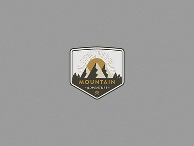 Mountains Badge Logo adventure logo art artwork badge badge design illustration logo mountains outdoor sun rise wild