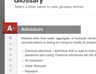 Glossary Listing Nav glossary navigation type