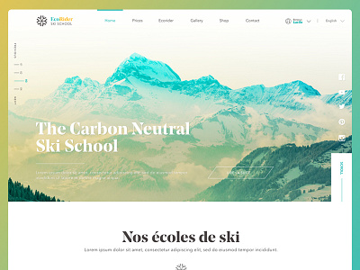 Carbon Neutral Ski School digital moutain ski snow web webdesign