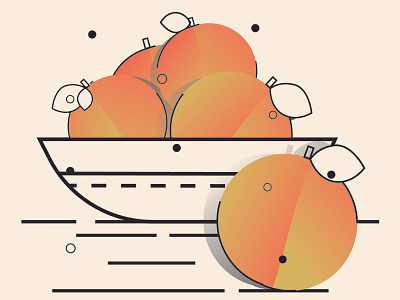 Bowl of Oranges icon illustration