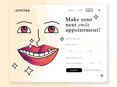 oSmiles Form 001 dailyui dentistry design illustration smiley ui web