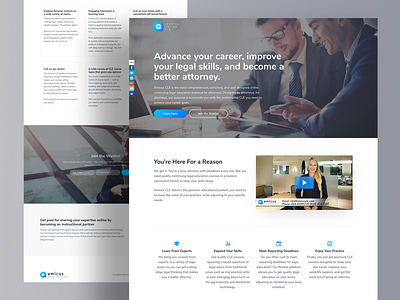 Amicus CLE Landing Page design ui web