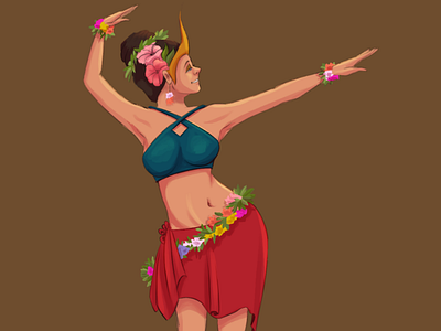 Maria - Hawaiian Dancer art artist character design hawaii hawaiian dancer