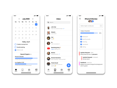 Scappa - Project Management App for Youtubers app calendar minimal planning process project management scappa team building team management todo uiux