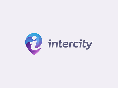 Intercity logo brand design branding colorful gradient graphic design identity identity branding identity design logo logo design logotype monogram monogram logo pin wave