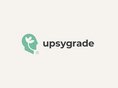 Upsygrade logo branding flower growth head identity logo logo design logotype mind natural nutritionology psy psychology zen