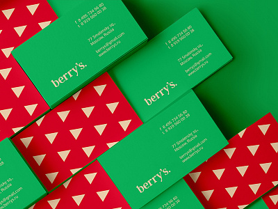 Berry's Business Card berry branding business card creative geometric identity pattern strawberry