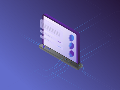 Isometric illustratorion netwroking theme design gradient illustration illustrator isometric ui vector web