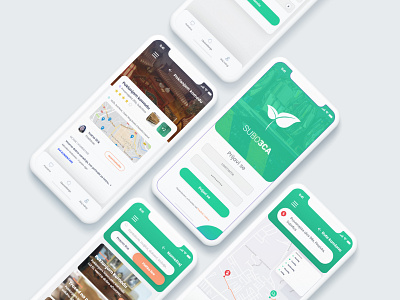 Waste & Recycle Management Application android application ecology flutter green ios iphone mobile mockup modern phone phone app ui ux white xd
