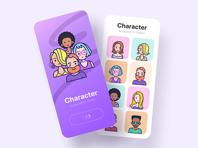 Character for social app app avatar cartoon character cute design emoji icon illustration logo mobile ui