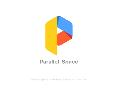 Parallel Space logo android app blue brand clone color face google graphic icon logo material mobile multiple parallel space ue ui ux vi