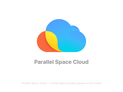 Parallel Space Cloud_Logo app blue brand cloud color google graphic icon logo mobile parallel red space ui vi yellow