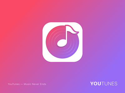 YouTunes_logo app branding concert disc icon logo mobile mtv music musical note play player record song ui ux