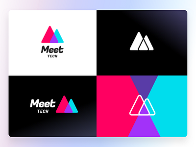 Meet logo branding graphic design icon logo meet peak tech