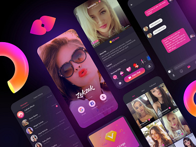 ZakZak - Mobile Dating App app cam girl chat dating live logo love message mobile social ui video chat