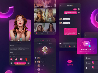 ZakZak - Mobile Dating App app cam dating face facebook live logo match message mobile social tinder ui