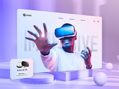 VR Website Concept branding concept facebook fb graphic design headset logo mate oculus vr web website