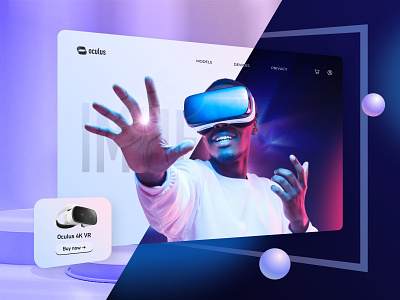 VR Website ai app ar branding dark facebook fb headset light logo mate mobile oculus ui virtual reality vr wear web website