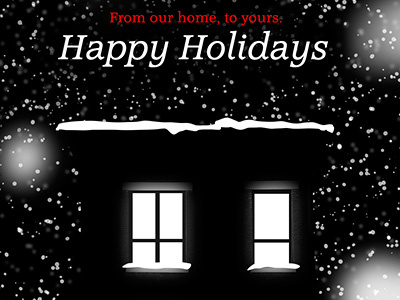 Happy Holidays 2013 card holiday house illustration snow winter