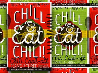 Chili Cook-off 2016 Teaser chili competition contest food halftone poster