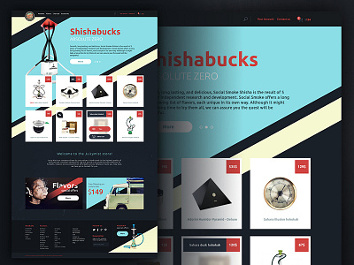 Hookah shop dark e commerce hookah layout product shisha shop ui ux web web design
