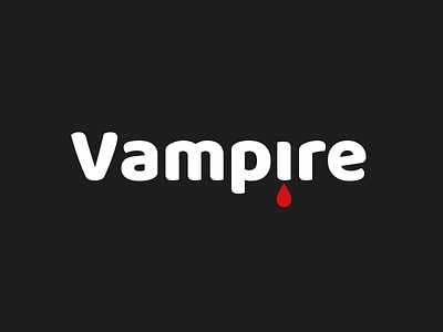Wordmark vampire blood drop vampire wordplay