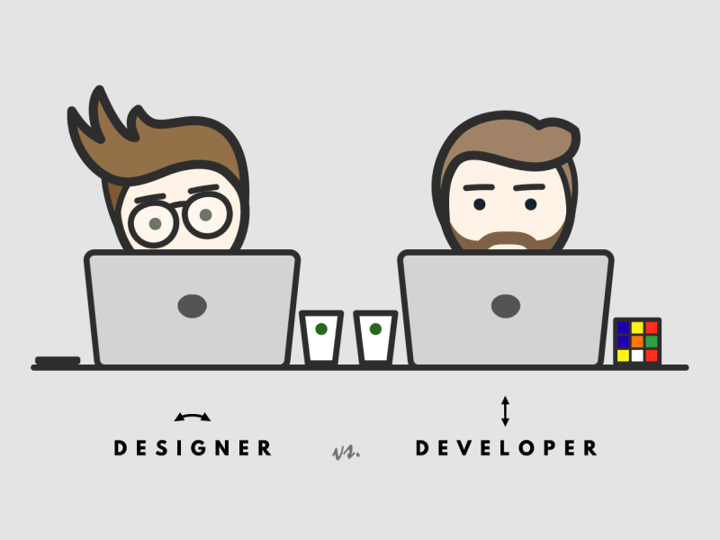 Designer vs. Developer by Oscar Goossens on Dribbble