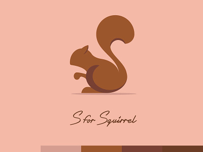 S For Squirrel autumn brown colors flat logotype monogram petproject s s for squirrel squirrel