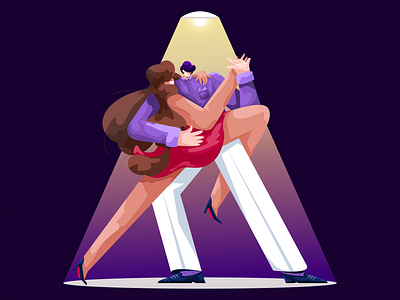 Tango II 💃🕺 club couple dance dance club flat illustration illustration night party tango vector
