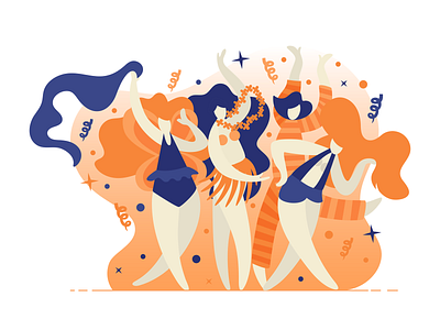 Carnaval blue carnaval carnival fantasia garotas girls happy illustration orange party vector