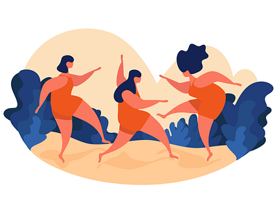 Dancing blue dance dancing garden girl girl illustration girls happy illustration ilustração orange vector woman