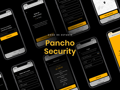Caso de estudio: Pancho Security app auto black browser cab case study conductor driver flat mobile payment reservas reserve taxi ui user case ux web app yellow