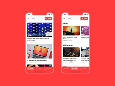 YouTube Fresh Concept app clean concept design flat functional interface minimal mobile redesign ui uidesign ux youtube