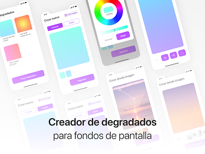 Creador de degradados para fondos de pantalla - App concept app color concept concept design creador degradado design flat gradient gradient color interface ui uidesign