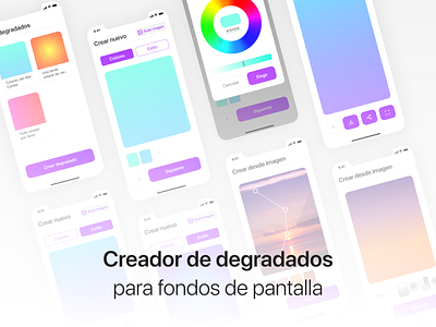 Creador de degradados para fondos de pantalla - App concept