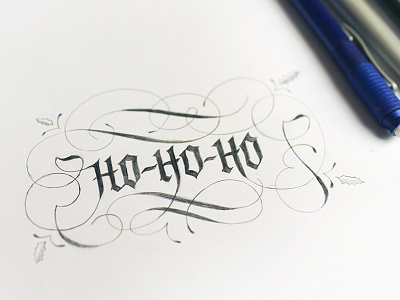 Santa's coming to town calligraphy christmas flourish hand lettered hand lettering lettering letters santa sketch typography