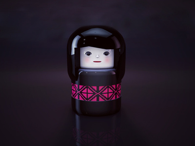 Orugasan Kokeshi Icon doll icon illustration japanese kokeshi orugasan toy