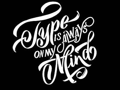 Type on mymind brand calligraphy hand lettering handlettered illustration ipadpro lettering logo mobile procreate typography
