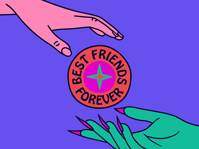 Best Friends Forever abstract aliens chunklines illustration illustrator doodles modernillustration