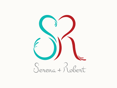 Wedding Logo - Serena + Robert heart identity logo monogram script wedding