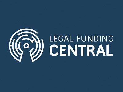 Legal Funding Central Logo branding key hole labyrinth legal lighthouse logo mark maze