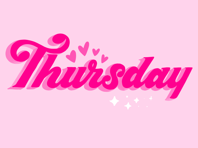 Thursday letters type typography logotype word mark editorial illustration lettering handlettering