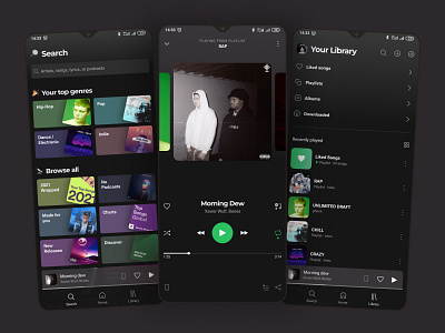 Spotify redesign design interface mobile mobile app ui