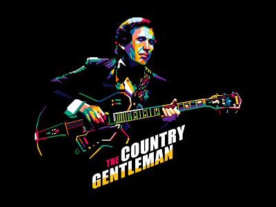 Chet Atkins american artwork chet atkins classic colorful country music folk illustration music musician popart wpap