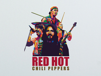 Red Hot Chili Peppers artwork band colorful illustration music popart punk red hot chili peppers rhcp rock vector wpap