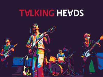 Talking Heads art artwork avant-funk band colorful illustration music new wave popart post punk rock talking heads vector wpap