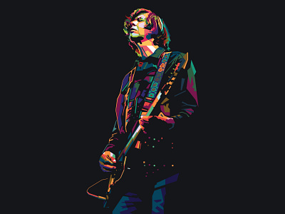 Thruston Moore american artwork band colorful guitar guitarist illustration music popart rock rock and roll sonic youth thurston moore vector wpap