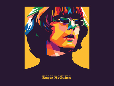 Roger McGuinn american music band colorful fanart geometric art guitar illustration music musician popart rock roger mcguinn the byrds wpap
