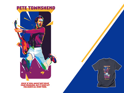 Pete Townshend artwork guitar illustration music pete townshend popart rock the who wpap