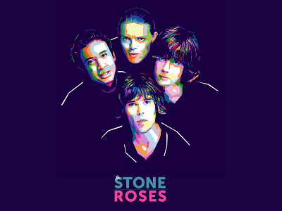 Stone Roses artwork band colorful design illustration music music legends popart rock stone roses wpap